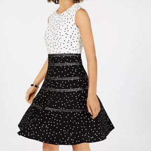 SUPER CUTE! Fit & Flare Black & White Dress